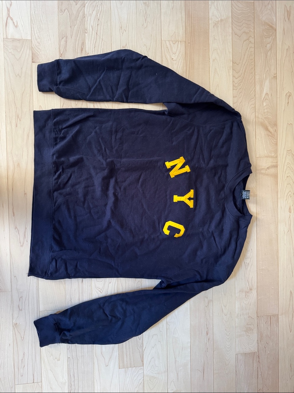 OnlyNY NYC Crewneck Sweatshirt in Black with Yellow Appliqué - Never Worn